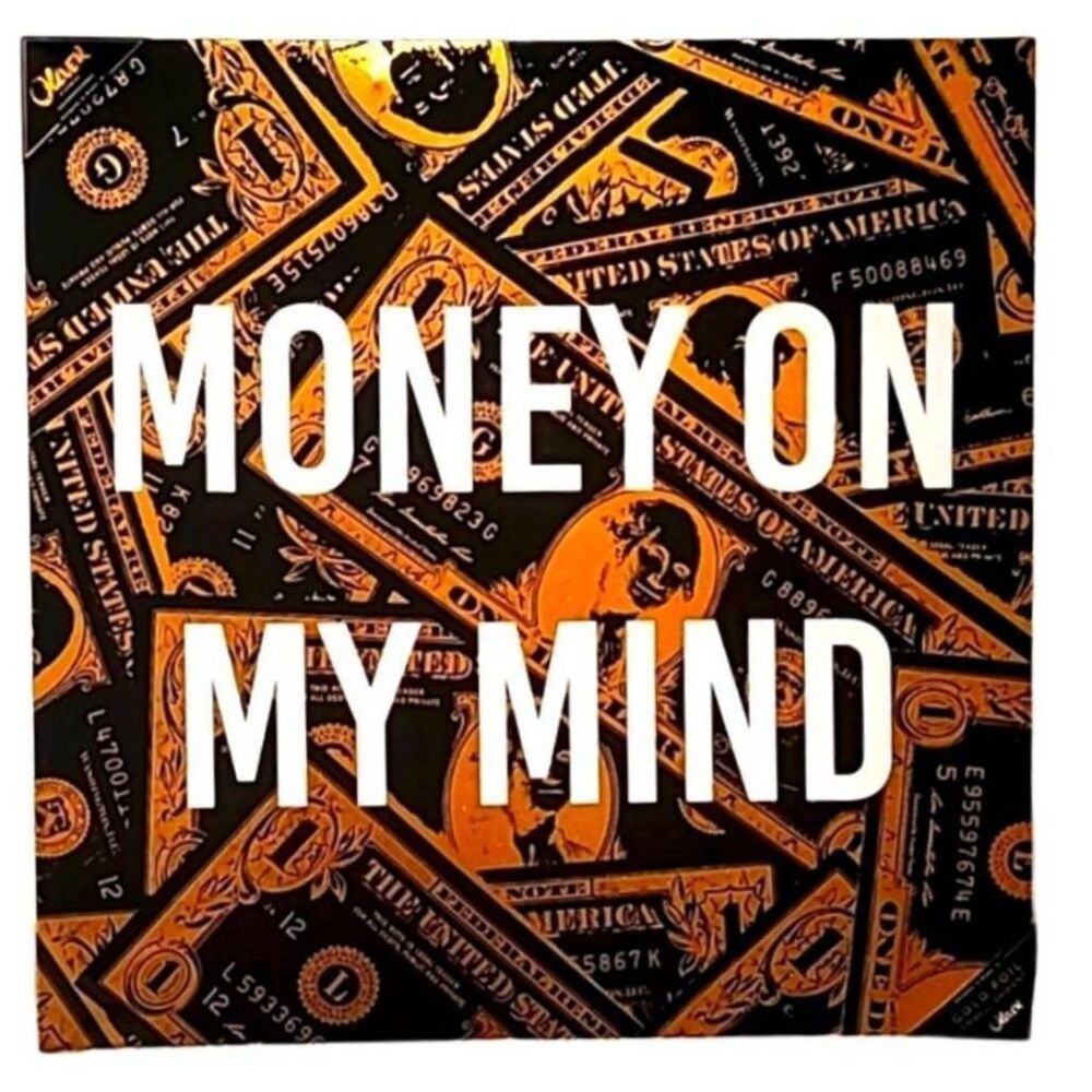 Oliver Gal Money On My Mind Gold Foiled‎ Canvas Wall Art